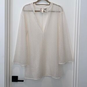 H&M off white cream colored lace swim cover up XS